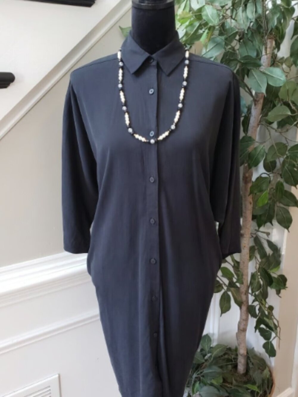 Lululemon Cupro Oversized 3 Quarter Lenght Sleeve Painter Dress - 8